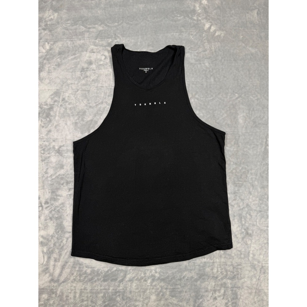 YoungLA Black Athletic Racerback Tank Top Gym Shirt Medium
